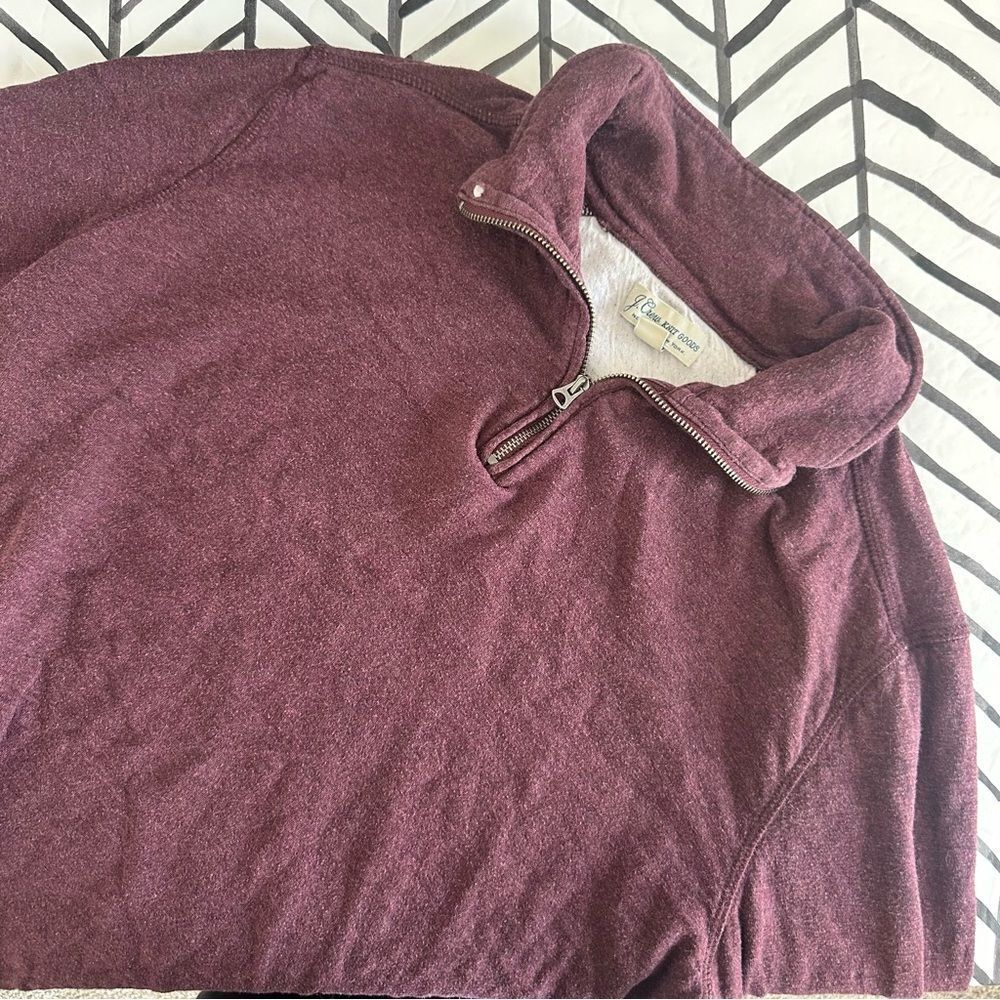 J. Crew Men's Size M Maroon Quarter Zip Collared Sweater